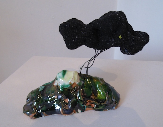 Madeleine Child | Single Rain Cloud  Green Snow Capped | Ceramic | McATamney Gallery | Geraldine NZ